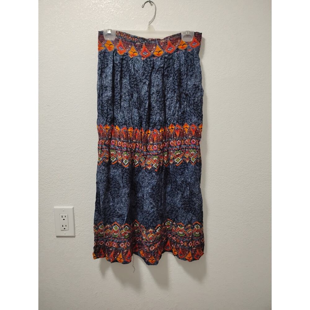 Boho Maxi Skirt Multicolor Size 10 Vintage Justin B Jones 100% Rayon